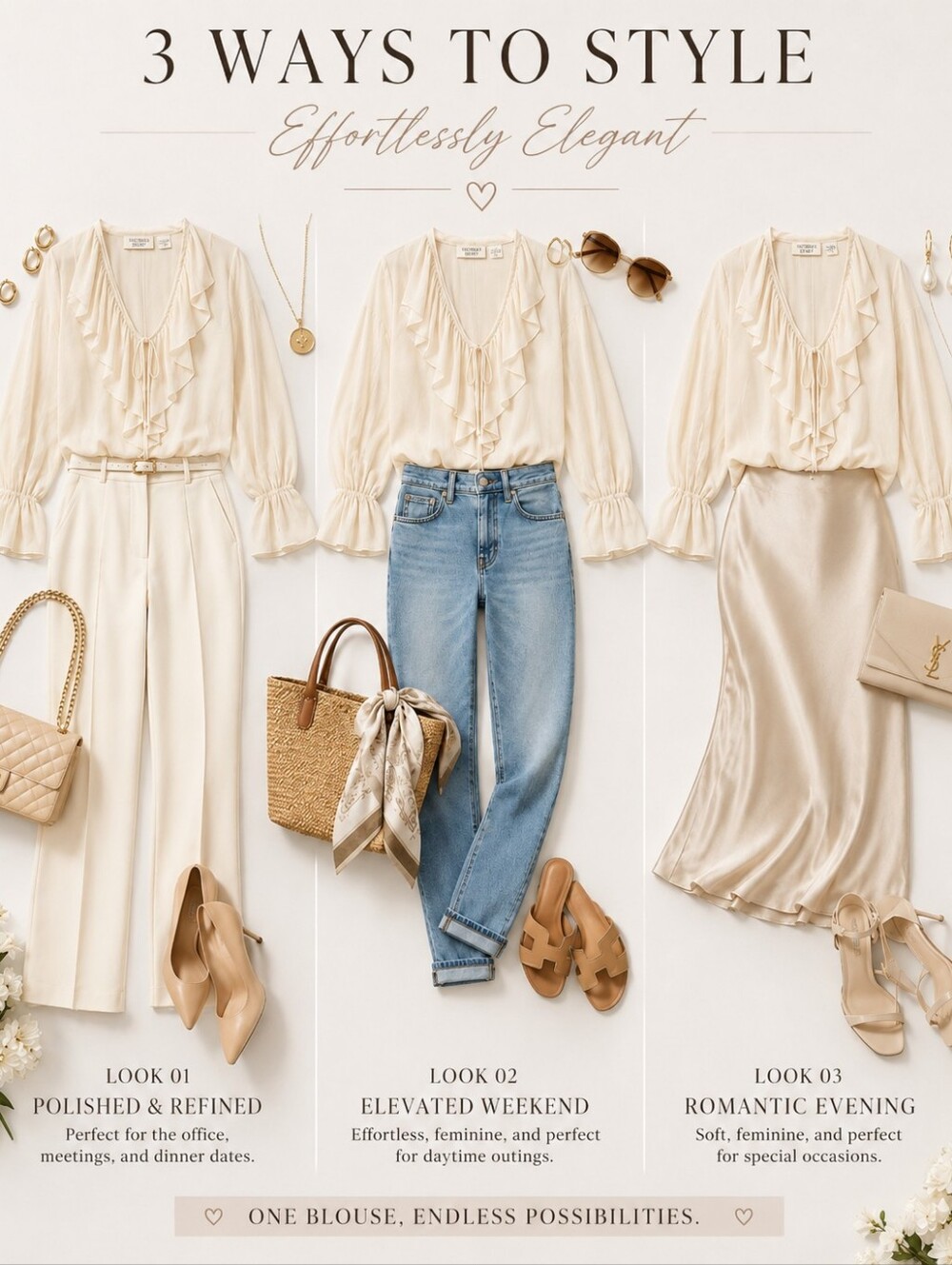 Victoria's Secret Sheer Ivory Ruffle Blouse | Tie-Neck | Size S *(Fits S-L) - Picture 3 of 8